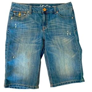 International Concepts Distress Blue Jean Denim Bermuda Shorts